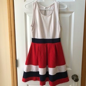 Multicolored Pleated Dress